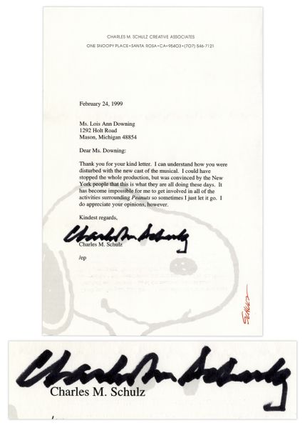 Charles Schulz Typed Letter Signed -- ...It has been impossible for me to get involved in all of the activities surrounding Peanuts so sometimes I just let it go...
