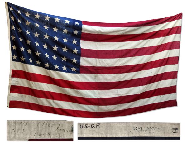 U.S. Army Flag From World War I -- Plus Lot of 25 Postcards From the War