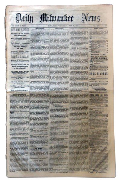 1865 Lincoln Assassination Trial Newspaper -- Firsthand Testimony