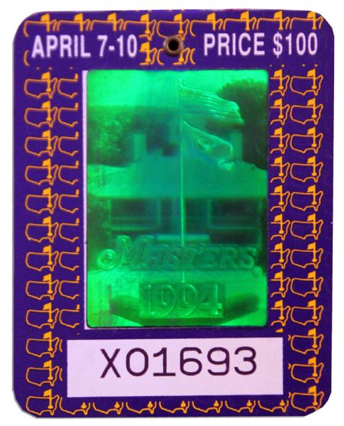 Masters Golf Tournament 1994 Hologram Entry Badge -- Fine
