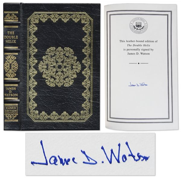 James D. Watson ''The Double Helix'' Signed -- 22K Gold Detailing