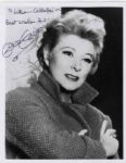 Actress Greer Garson Signed Photo -- 8 x 10 -- Near Fine