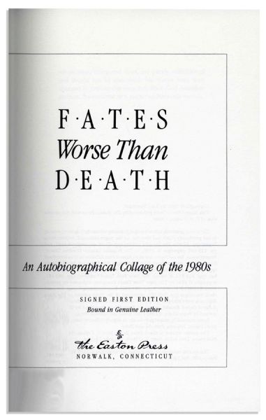 Kurt Vonnegut Signed Easton Press Edition of ''Fates Worse Than Death''