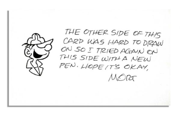 Mort Walker Signed ''Beetle Bailey'' Drawings
