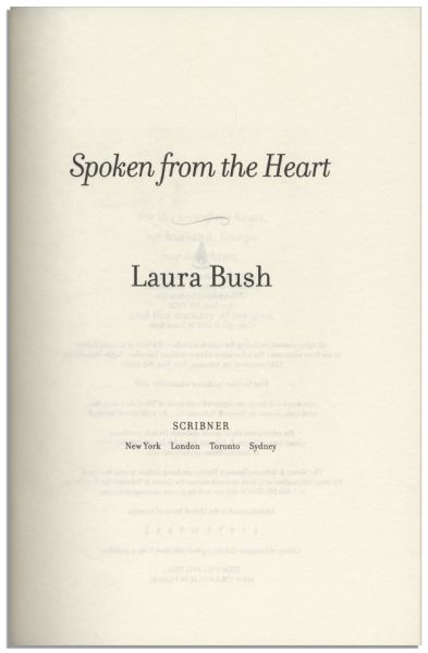 Laura Bush Signed ''Spoken From the Heart''