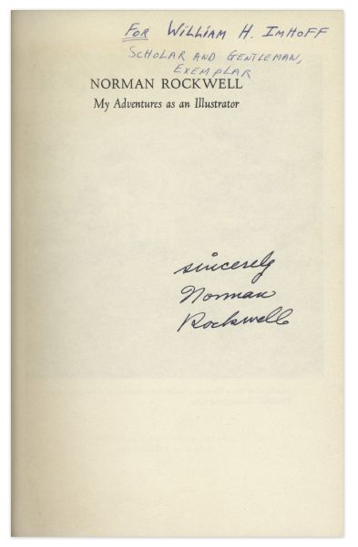 Norman Rockwell Autobiography ''My Adventures as an Illustrator'' Signed
