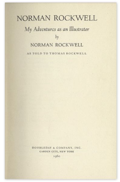 Norman Rockwell Autobiography ''My Adventures as an Illustrator'' Signed