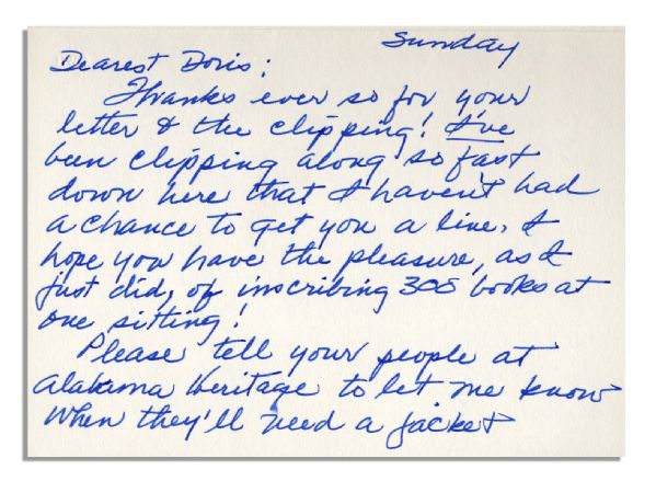 Harper Lee Autograph Letter Signed -- Lee Reviews a Friend's Book