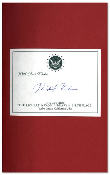 Richard Nixon Signs a First Edition of His Book ''In The Arena''