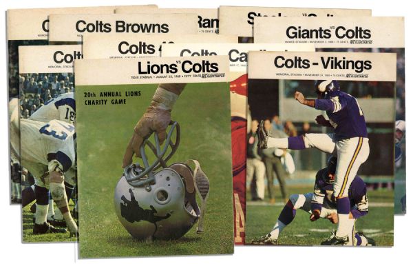 Collection of 10 Baltimore Colts Programs From the 1968 Season