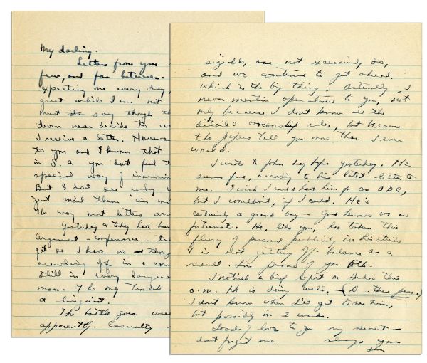 Dwight Eisenhower Autograph Letter Signed During WWII -- ''...Yesterday and today have been hard ones on me...I get so I have no thought except crawling off in a corner + keeping still...''