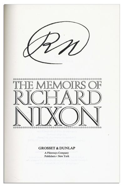 Richard Nixon Signed First Edition of His Bestselling Autobiography ''Memoirs''