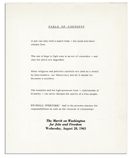 ''We Shall Overcome'' First Edition Portfolio From the ''March on Washington'' -- Scarce Complete Portfolio of Five Collages Issued by the National Urban League as a Memento for Marchers