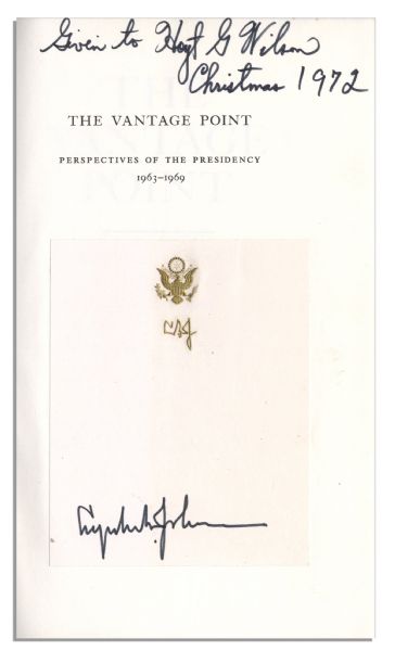 Lyndon B. Johnson Signed First Edition of His Memoir ''The Vantage Point''
