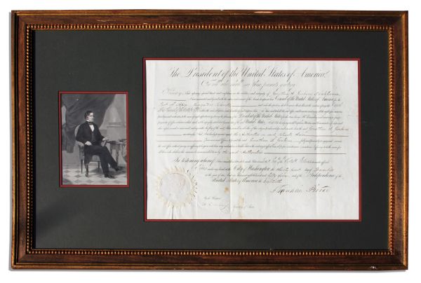 Franklin Pierce Document Signed as President