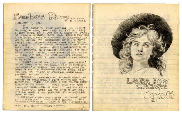 Cartoonist Robert Crumb Handwritten Manuscript & Original Pencil Drawing