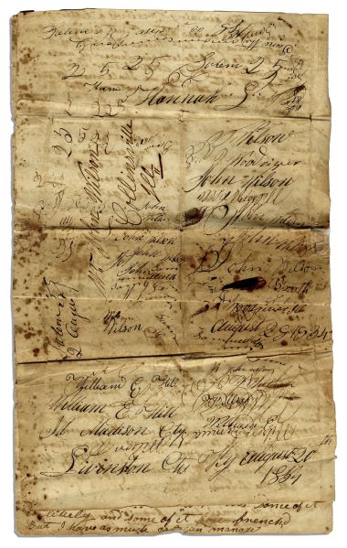 Letter Regarding the Second Cholera Pandemic -- ''...there was the last account 33 death by cholera in Princeton...'' -- 1834