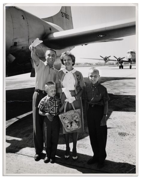 Large John Young Signed Photo -- Depicting Young & Gus Grissom in Their Spacesuits -- With an LOA From The Gus Grissom Estate