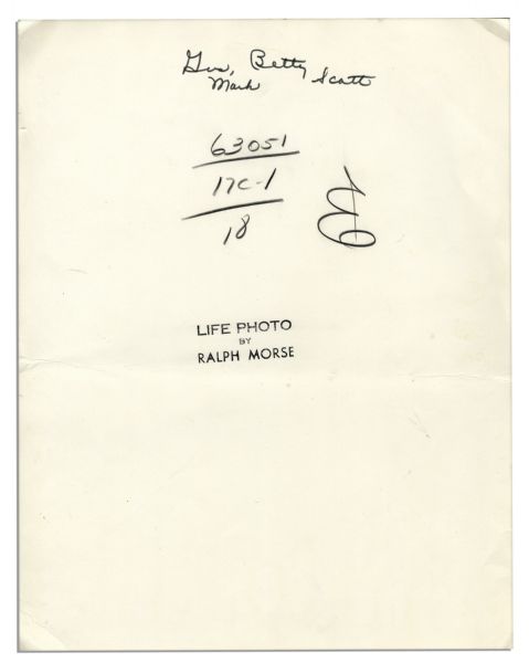 Large John Young Signed Photo -- Depicting Young & Gus Grissom in Their Spacesuits -- With an LOA From The Gus Grissom Estate