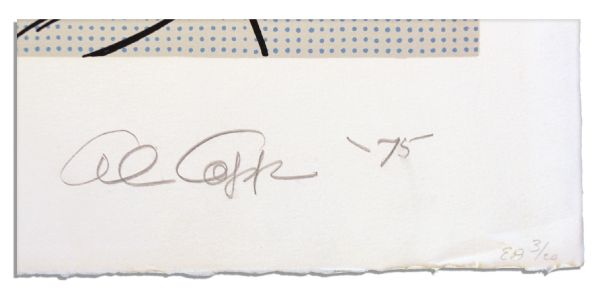 Li'l Abner Poster Featuring Li'l Abner & ''Moishe Dayan'' -- Signed ''Al Capp '75'' in Pencil & Marked ''EA 3/20'' -- Measures 23.75'' x 29.5'' -- Tape To Border, Near Fine