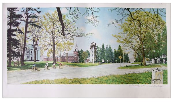 Norman Rockwell Signed Lithograph of His ''Springtime on Stockbridge''