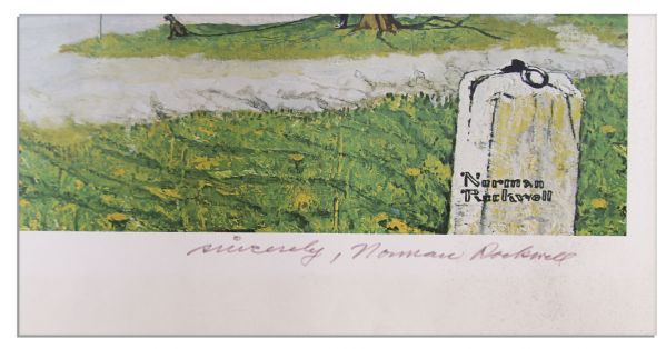 Norman Rockwell Signed Lithograph of His ''Springtime on Stockbridge''