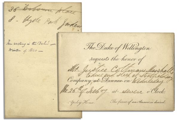 Official Duke of Wellington Dinner Invitation