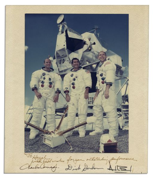 Apollo 12 Crew-Signed 10'' x 11.5'' Photo Display