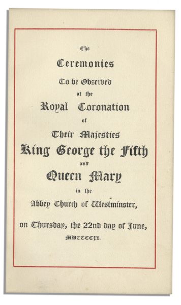 King George V & Queen Mary Coronation Booklet