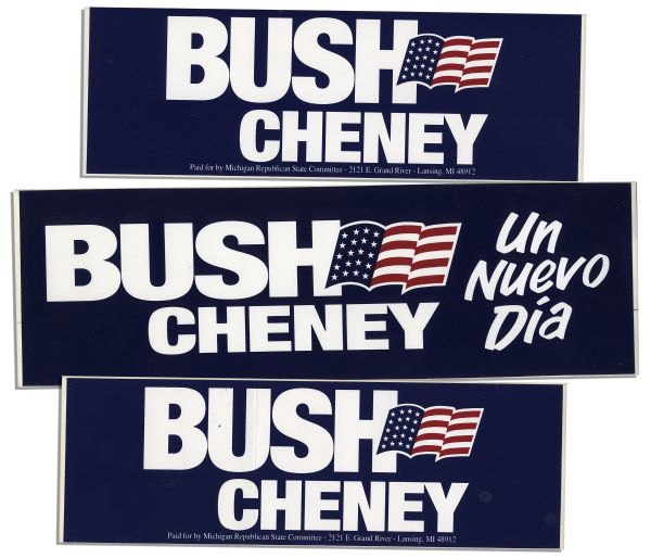 George W. Bush Signed 19'' x 12.5'' Presidential Campaign Poster