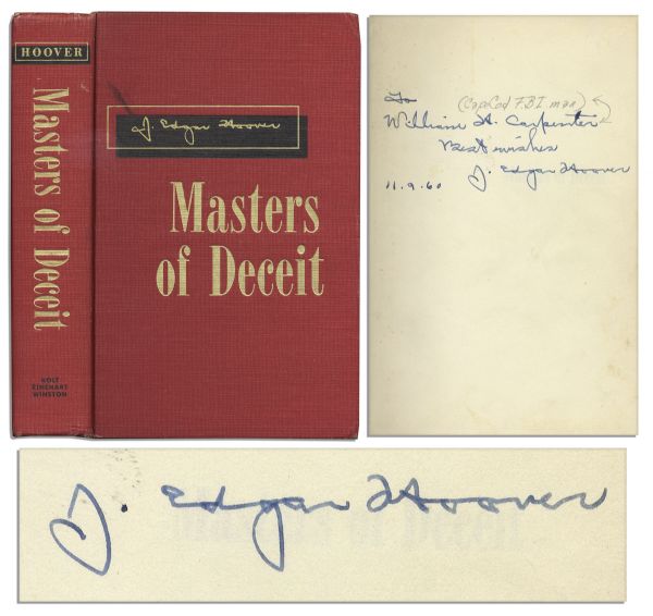 J. Edgar Hoover ''Masters of Deceit'' Signed
