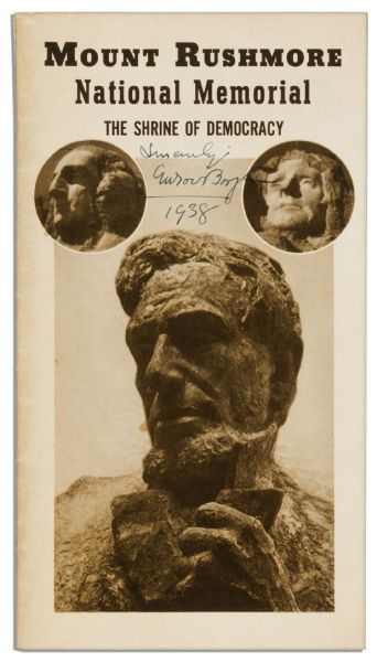 Mount Rushmore Designer, Gutzon Borglum Signed Mount Rushmore Booklet