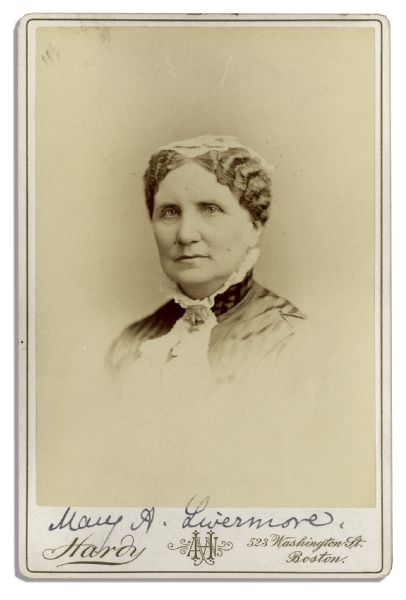 Suffragette Mary A. Livermore Cabinet Card Signed