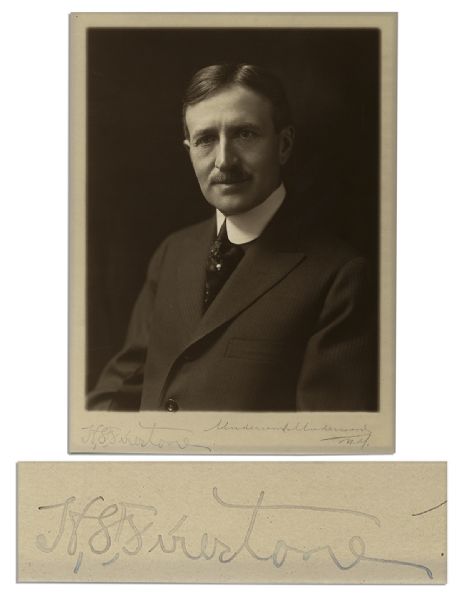 Harvey Firestone 8'' x 10.5'' Photo Signed -- Rare Signed Photo of the Business Magnate