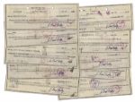 American Business Mogul John Paul Getty Group of 10 Signed Checks