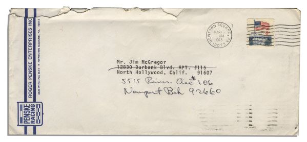 Indianapolis 500 Winner Mark Donohue Who Died Tragically & Young in a Race, 1973 Typed Letter Signed -- ''...No one is ever going to become a professional driver if he doesn't win races...''