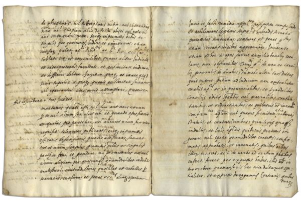 Papal Brief Manuscript From Pope Pius V -- Circa 1572