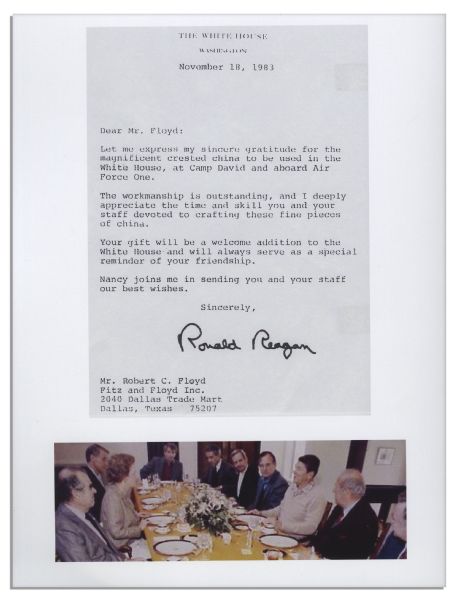 Ronald Reagan White House China for Use on Air Force One, Camp David and the White House -- Fine