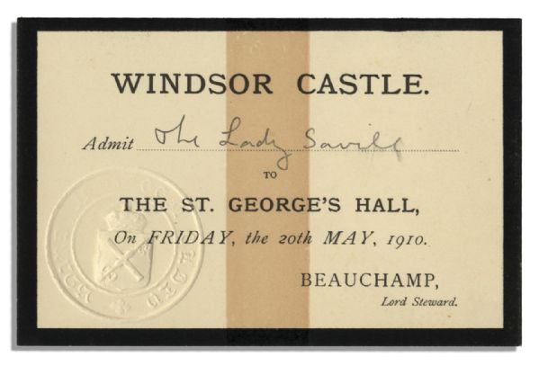 Ticket Lot for King Edward VII's Burial