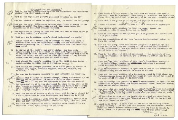 Richard Nixon Archive of Typed Letters Signed By His Biographer, Earl Mazo -- In Preparation for His 1959 Book, ''Richard Nixon: A Political and Personal Portrait''