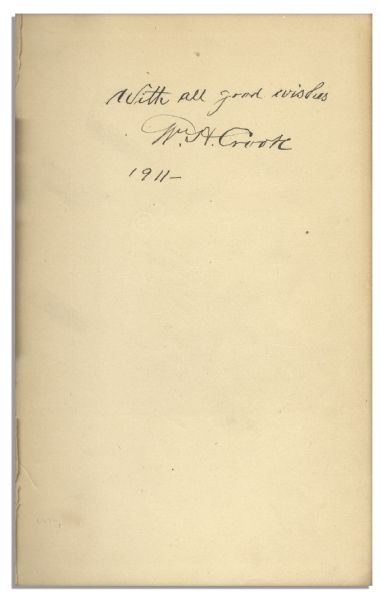 President Lincoln's Bodyguard, William Crook Signed Book ''Memories of the White House''