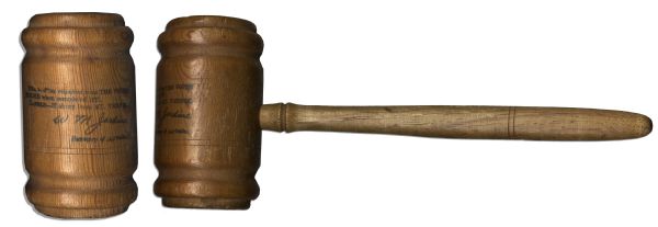 Presentation Gavel Made of Pine Wood From the White House & Hickory From Mount Vernon -- Circa 1928