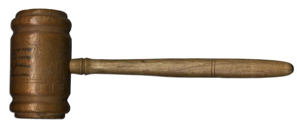 Presentation Gavel Made of Pine Wood From the White House & Hickory From Mount Vernon -- Circa 1928