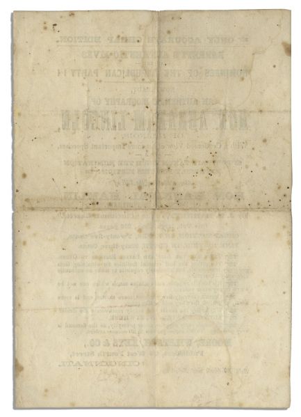 Abraham Lincoln Broadside, Circa 1860