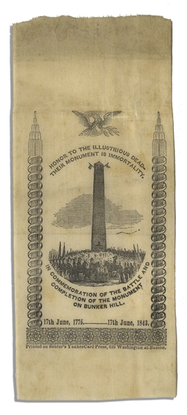 Bunker Hill Centennial Items From 1875 -- Program & Book From the Centennial & Ribbon From the Unveiling of the Memorial Monument