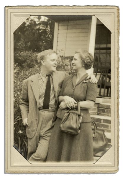 Original Candid Photograph of Truman Capote While He Was Writing ''In Cold Blood'' in 1963 -- Capote Poses With His Aunt