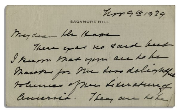 Edith Roosevelt Autograph Note Signed to Scribner's Editor Will David Howe