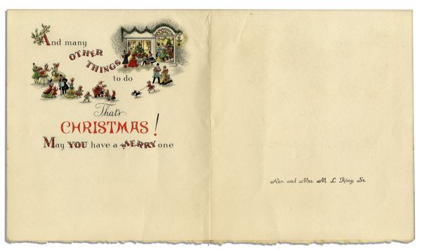 Reverend Martin Luther King, Sr. & Mrs. King Christmas Card