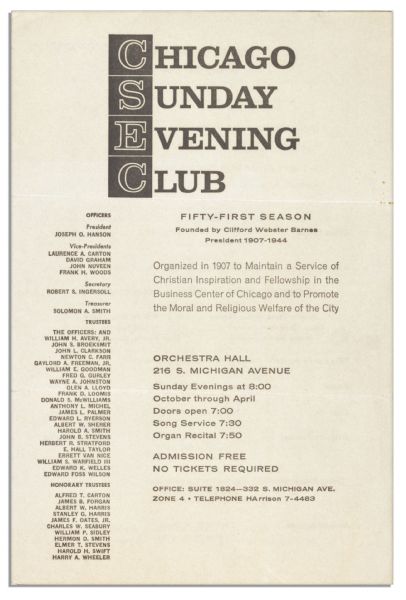 Printed Sermon Delivered by Martin Luther King, Jr. in 1956 -- With Two Additional Programs From Various Speaking Engagements