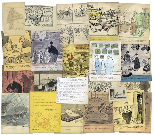 Extensive Lot of Original Jay Irving Material -- Vast Lot of Drawings & Notes Including ''Pottsy'' Storyline Ideas